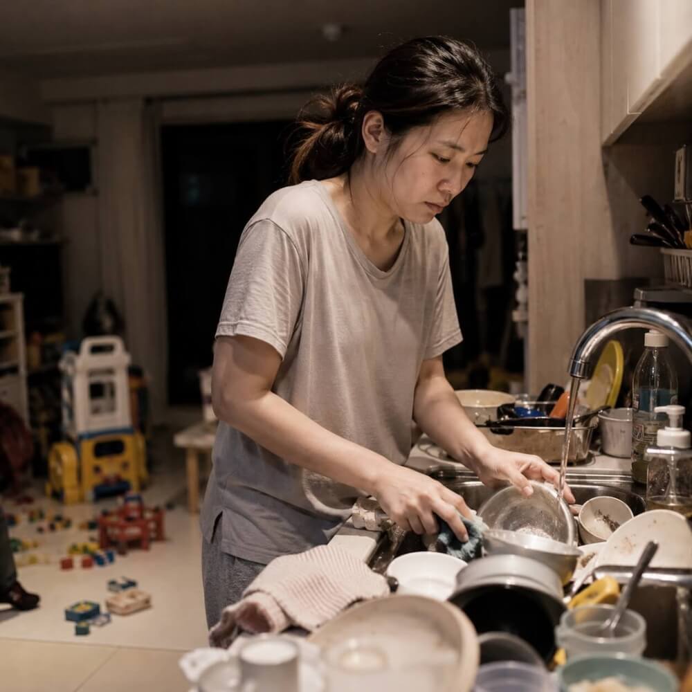 下班煮飯洗碗